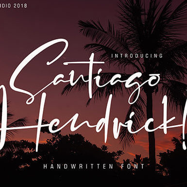santiago hendrick beautiful and light handwritten font cover image.