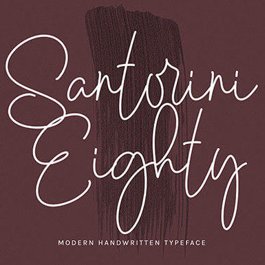 santorini eighty fashionable and stylish script font cover image.