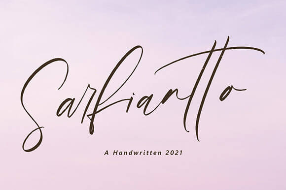 sarfiantto beautiful light handwritten font.