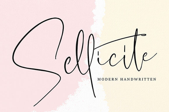 sellicite modern and charming handwritten font.