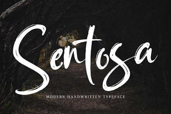 sentosa modern brushed script font.
