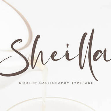 sheilla modern and fresh handwritten font cover image.