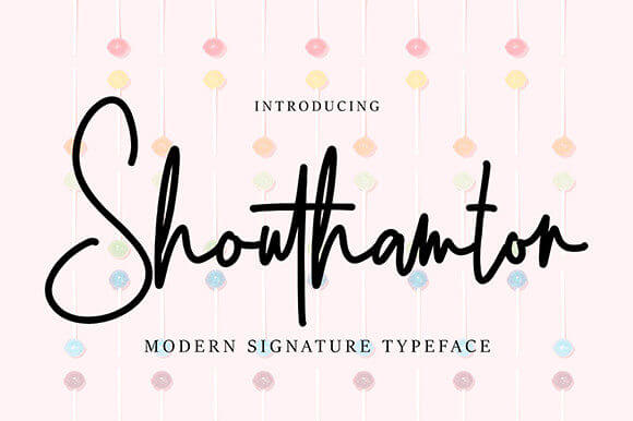 shouthamton relaxed and asymmetrical script font.