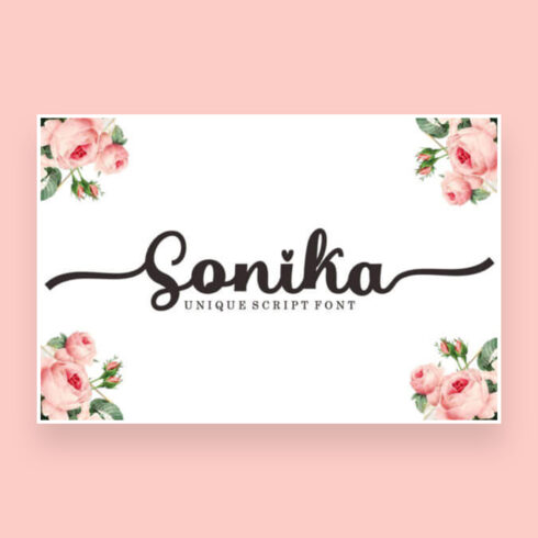 sonika script romantic and sweet handwritten font cover image.