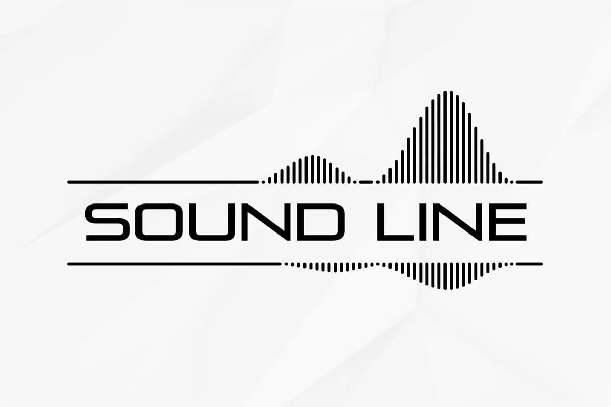 sound wave dark logo on light background.
