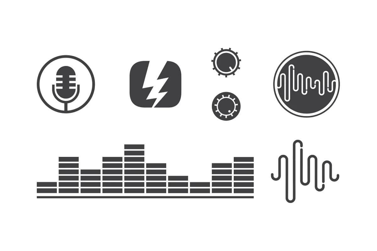 sound wave logo elements for design.