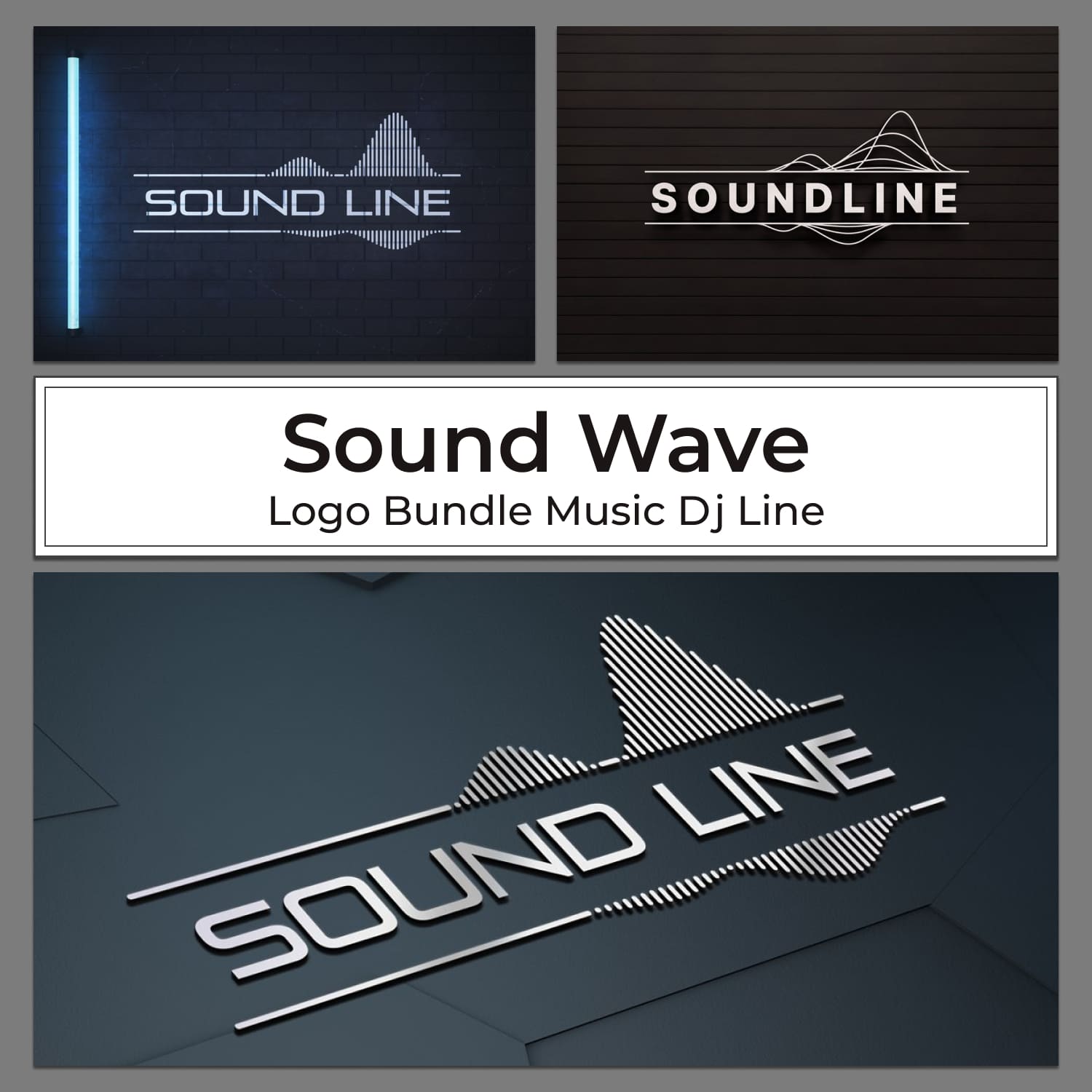 Sound Wave Logo Bundle Music Dj Line cover image.
