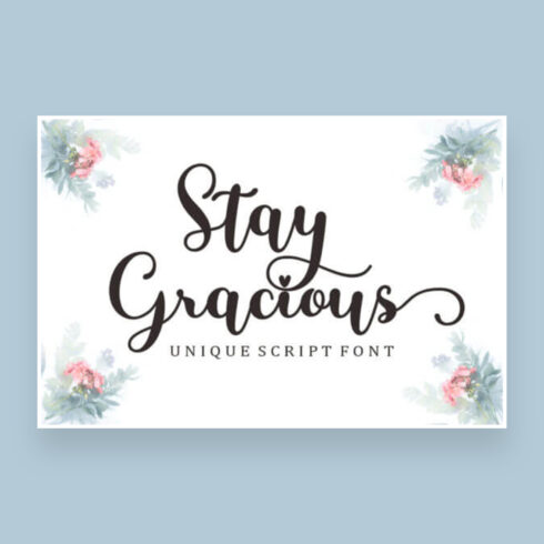 stay gracious lovely and charming handwritten font cover image.