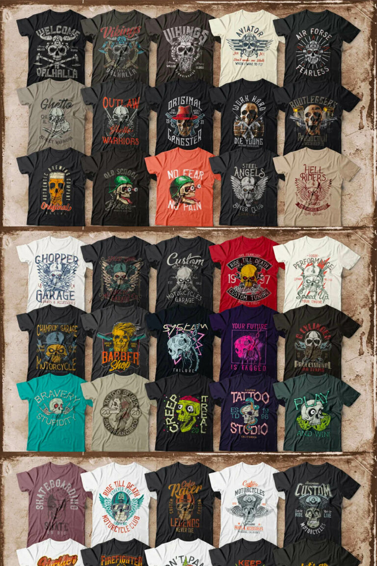 111 T-Shirt Designs Only Skulls – MasterBundles