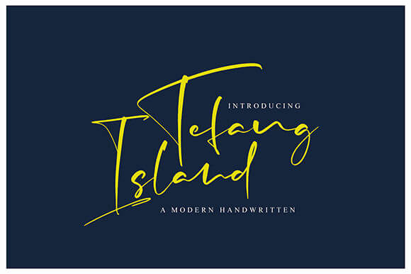 tefang island fashionable and stylish script font.