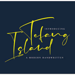tefang island fashionable and stylish script font cover image.