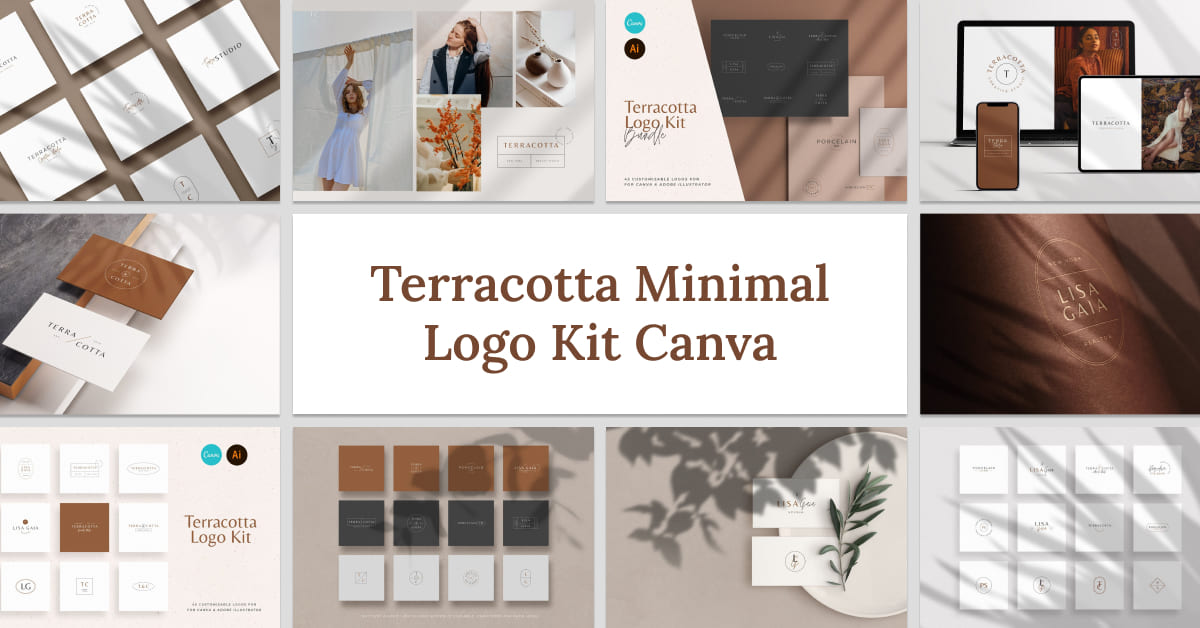 terracotta minimal logo kit canva.