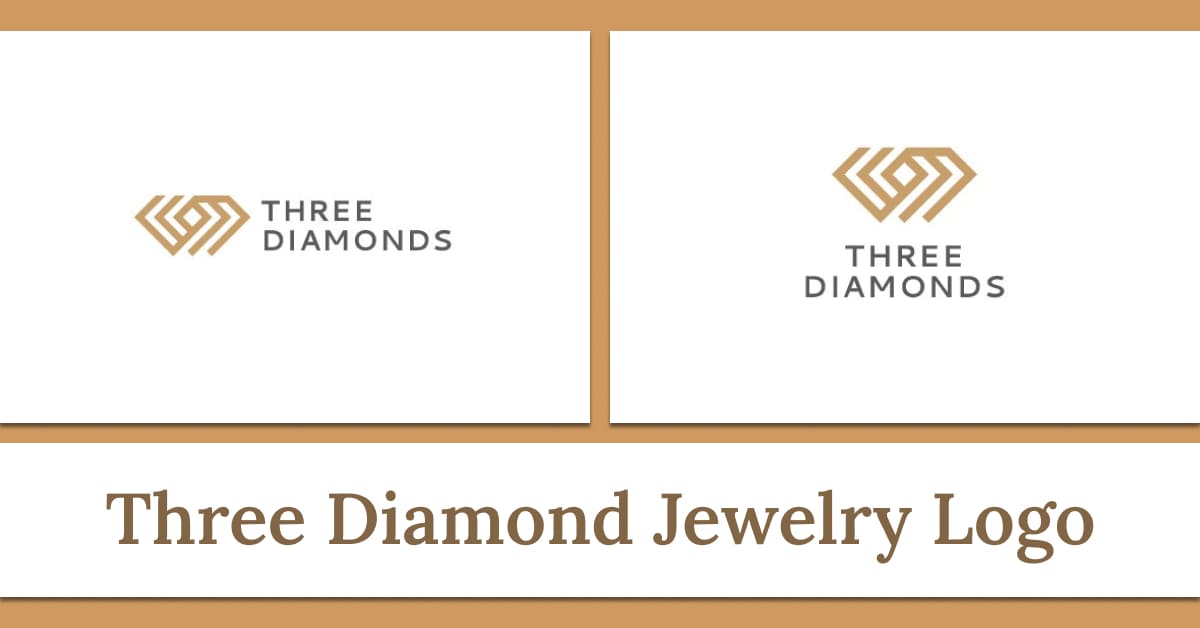 three diamond jewelry logo elegant kit.