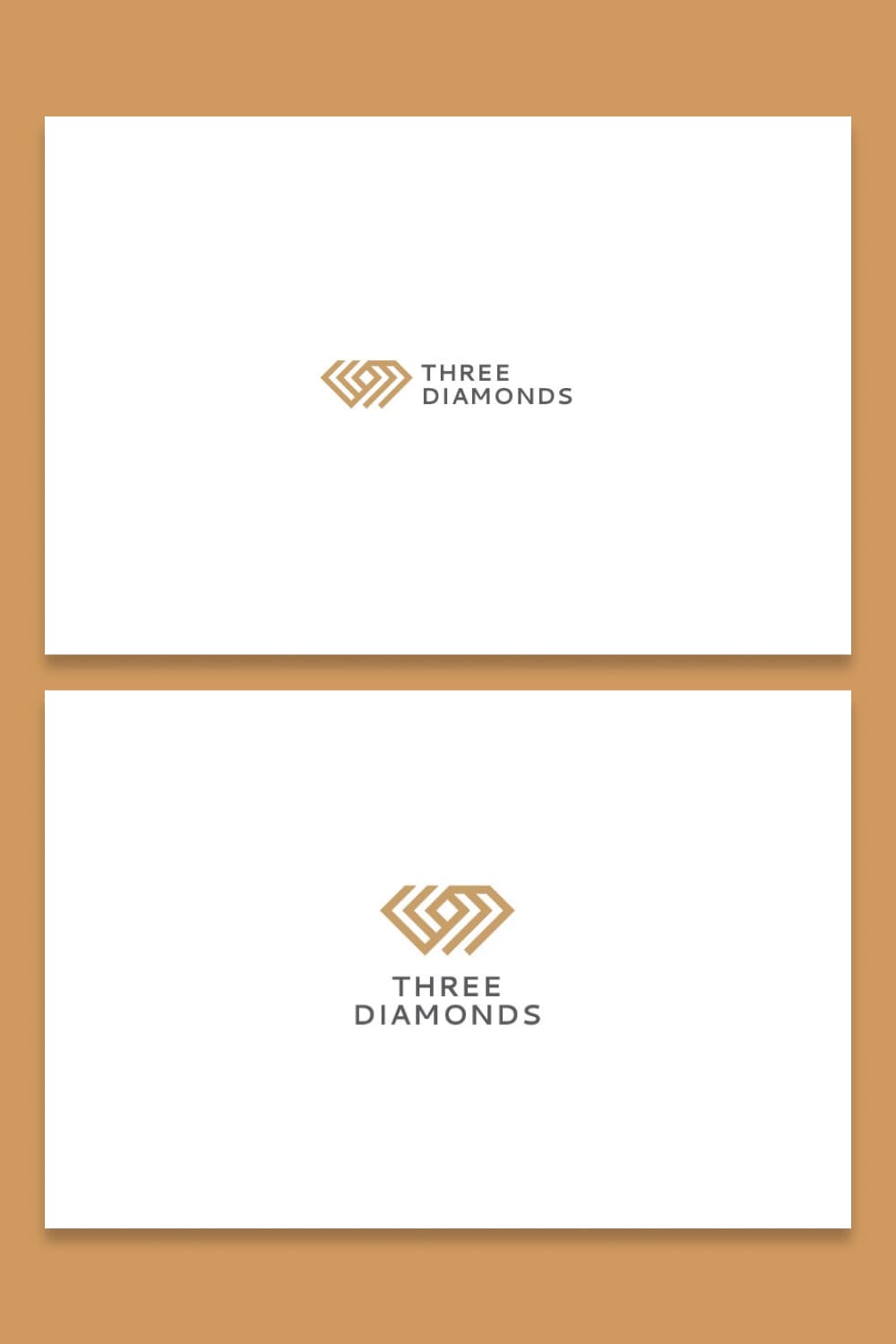 three diamond jewelry logo for jewelry brand.