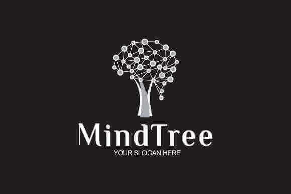White Mind Tree on Black Background.