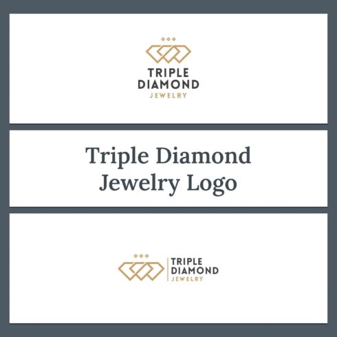 Triple Diamond Jewelry Logo Design Template cover image.