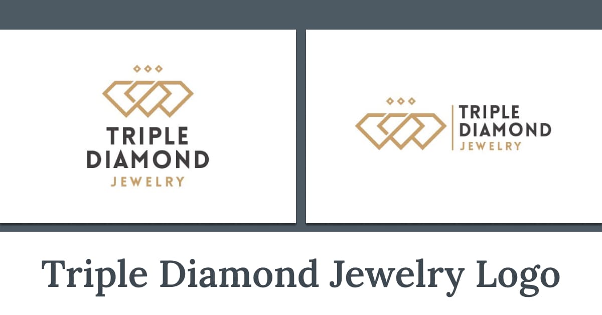 triple diamond jewelry logo unique design for your brand.