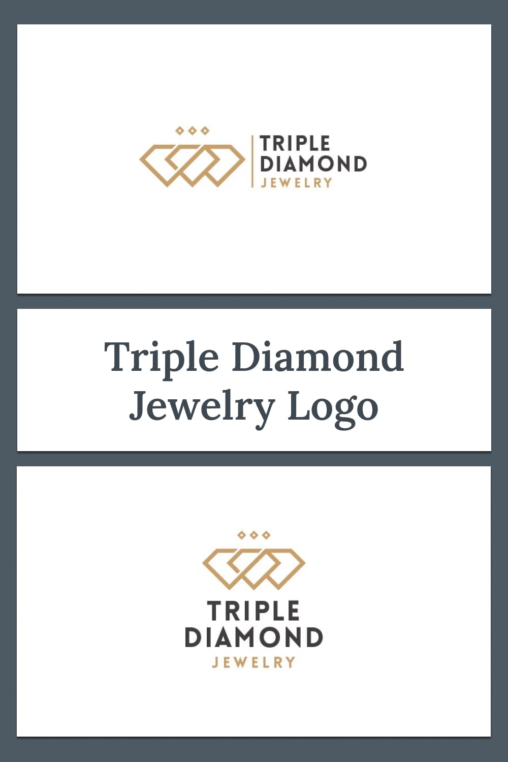 Triple Diamond Jewelry Logo Design Template pinterest image.