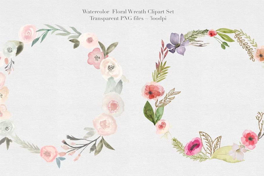 watercolor floral wreaths, frames from flowes.