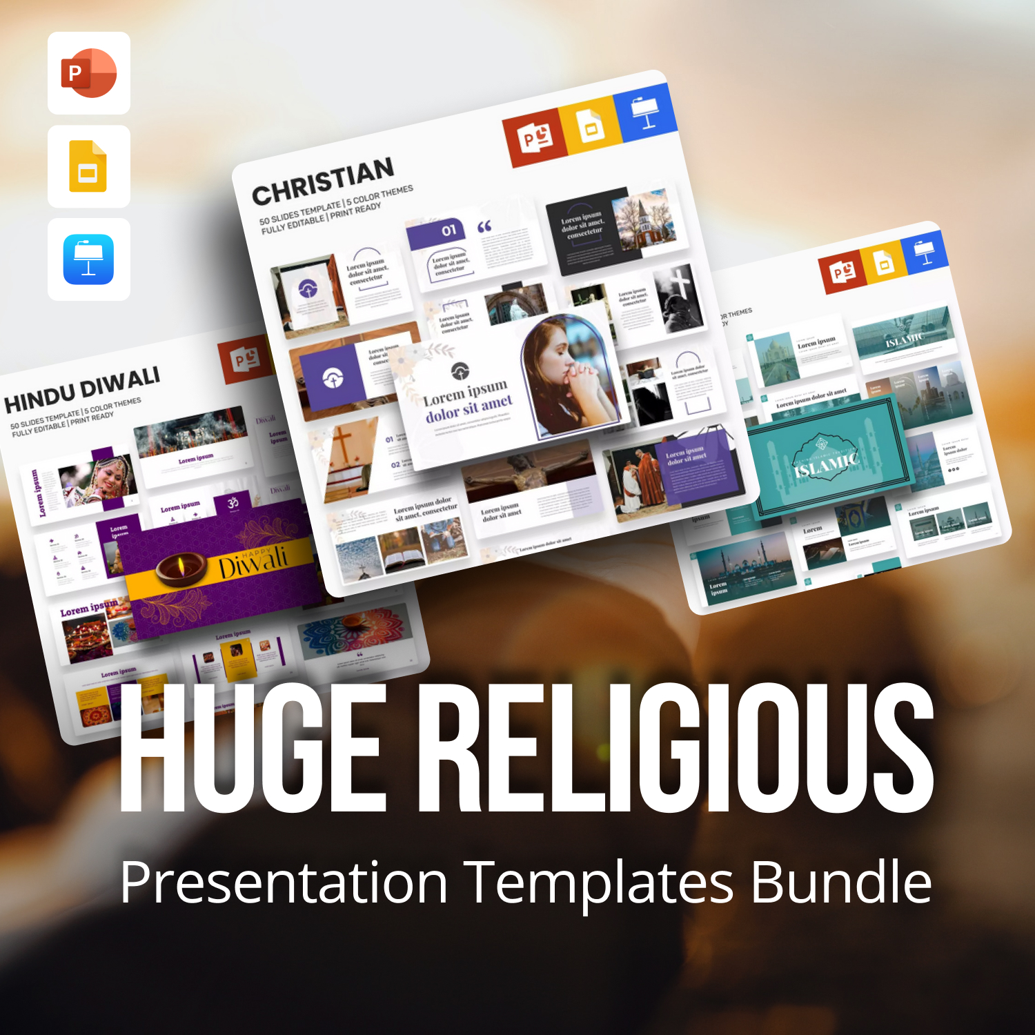 Huge Religious Presentation Templates Bundle cover image.