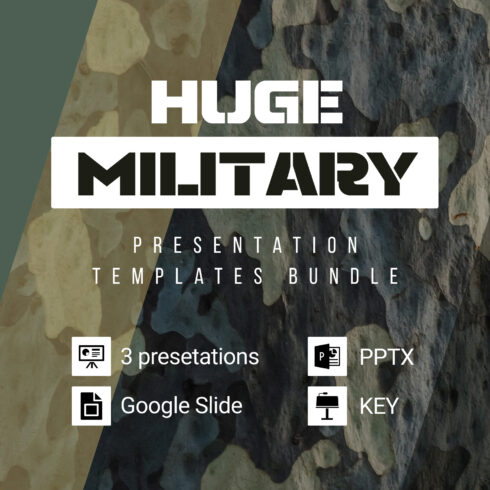 Huge Military Presentation Templates Bundle cover image.