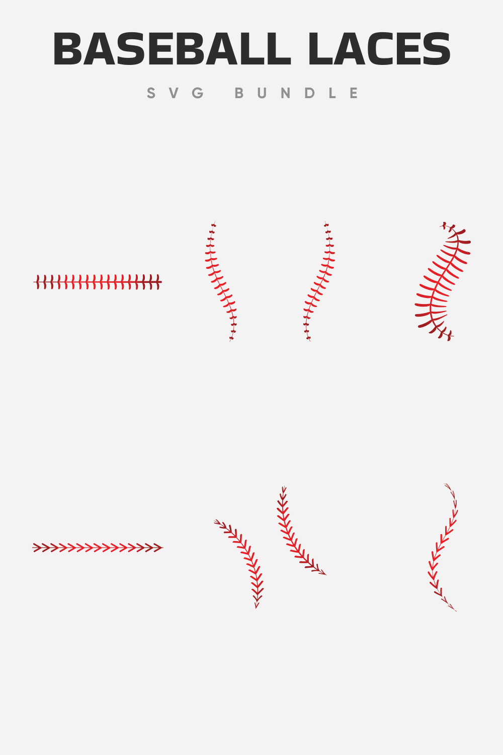 Drawings of baseball laces in different shapes for Pinterest.
