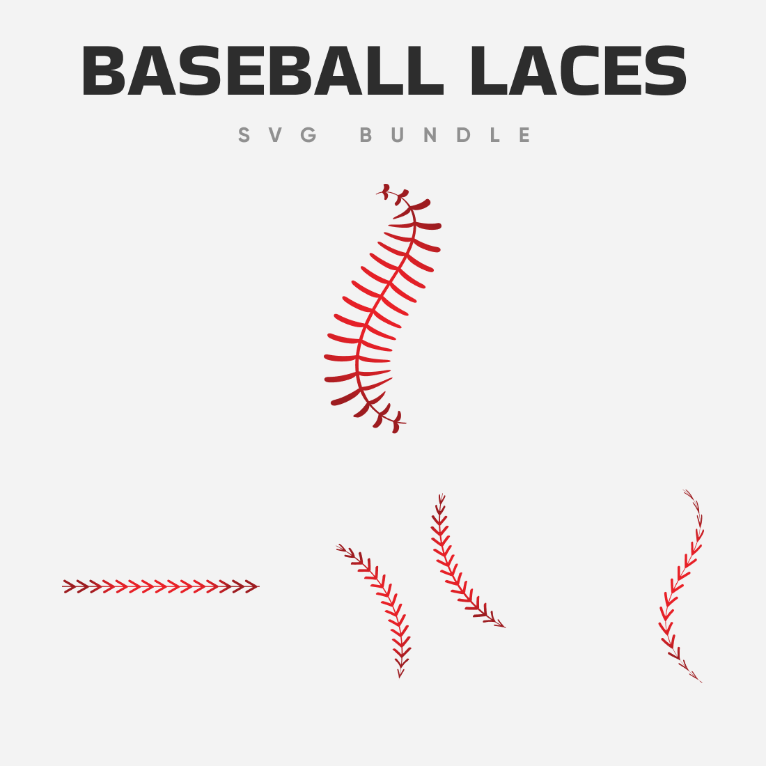 Different shapes of baseball laces.