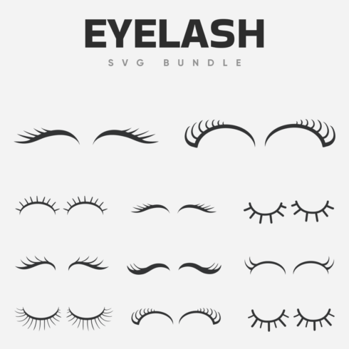 Eyelashes of different sizes and thicknesses.