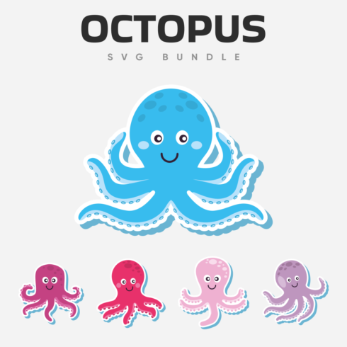 Octopus sticker with four different colors.