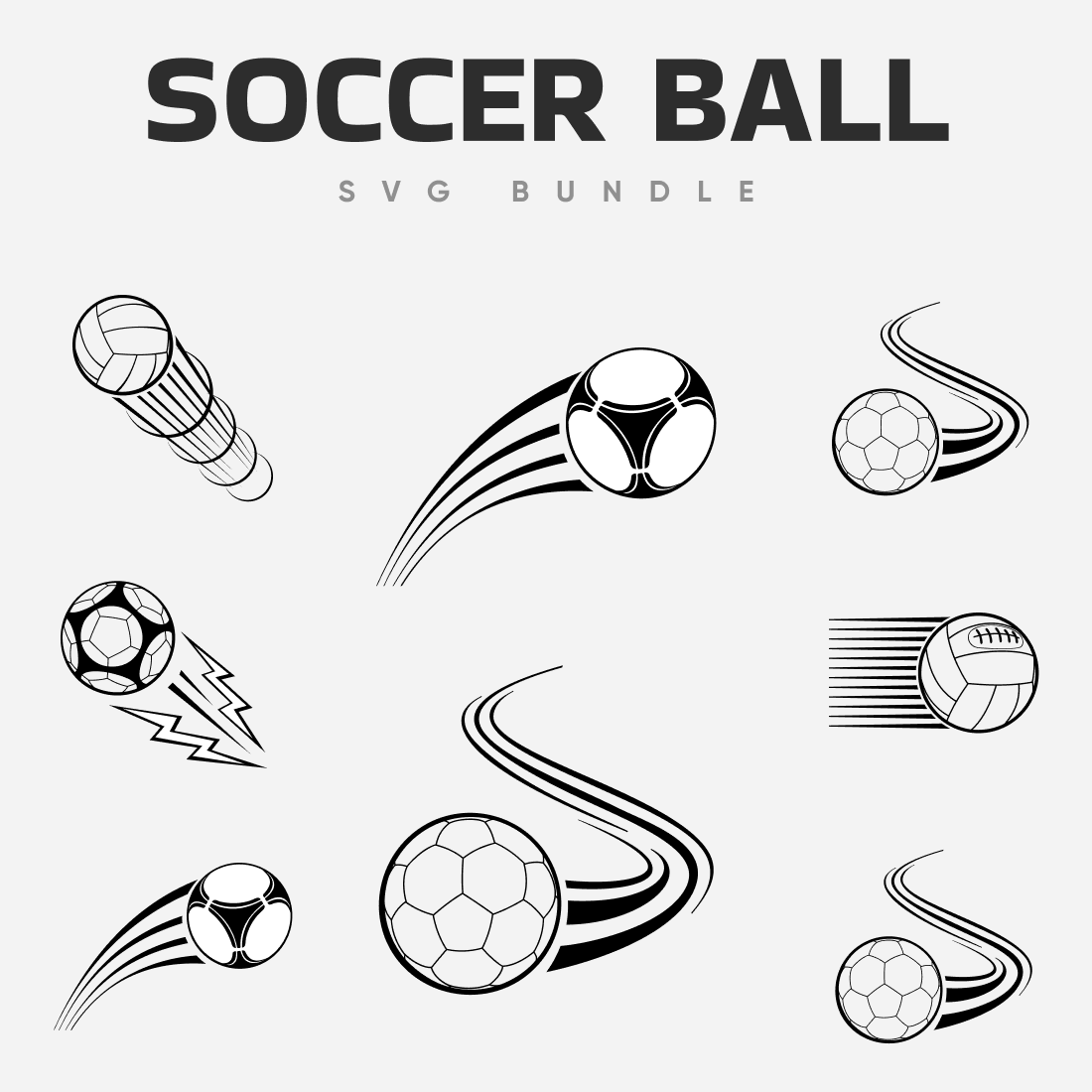 A soccer ball flying in a certain direction.