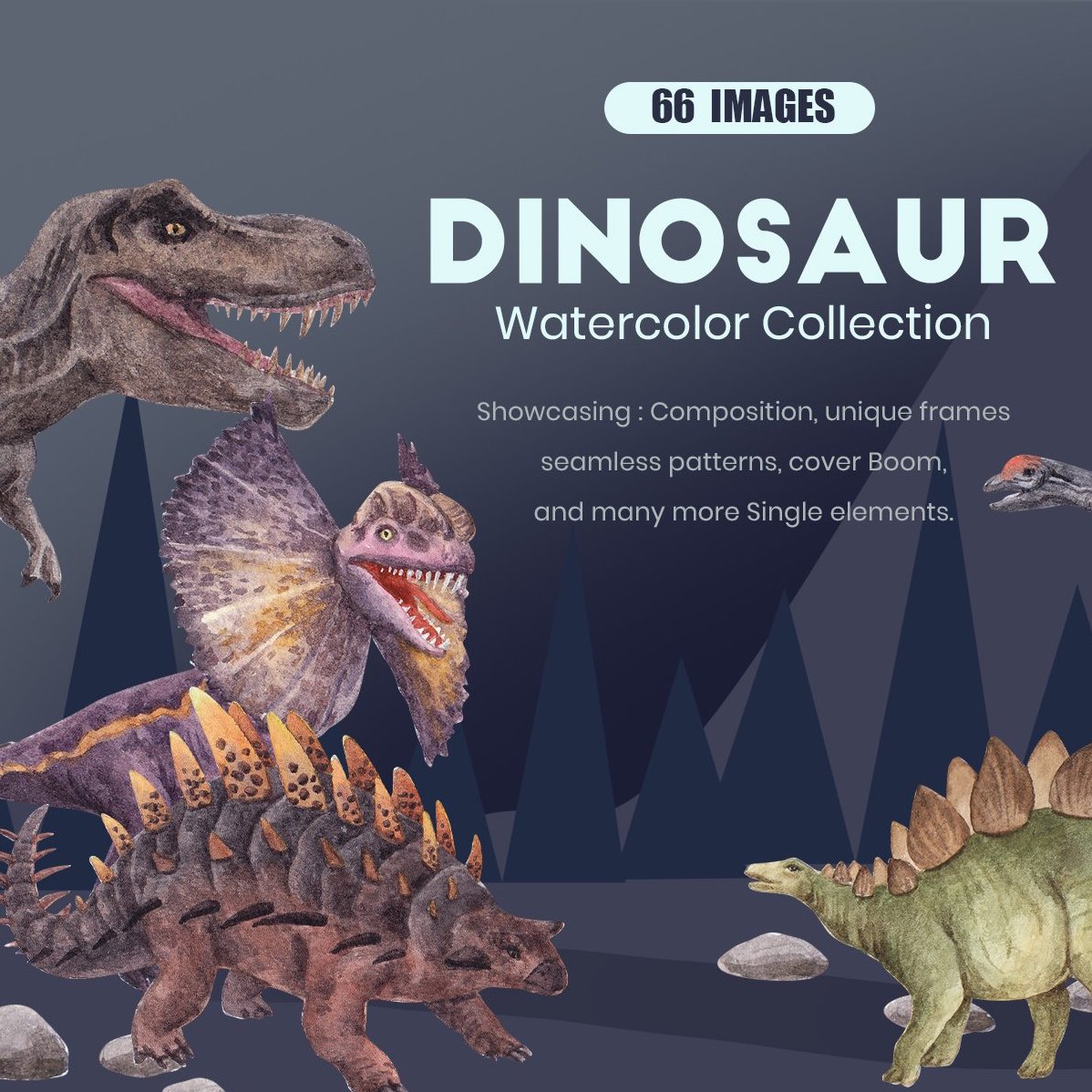 Dinosaur Jurassic World Watercolor cover image.