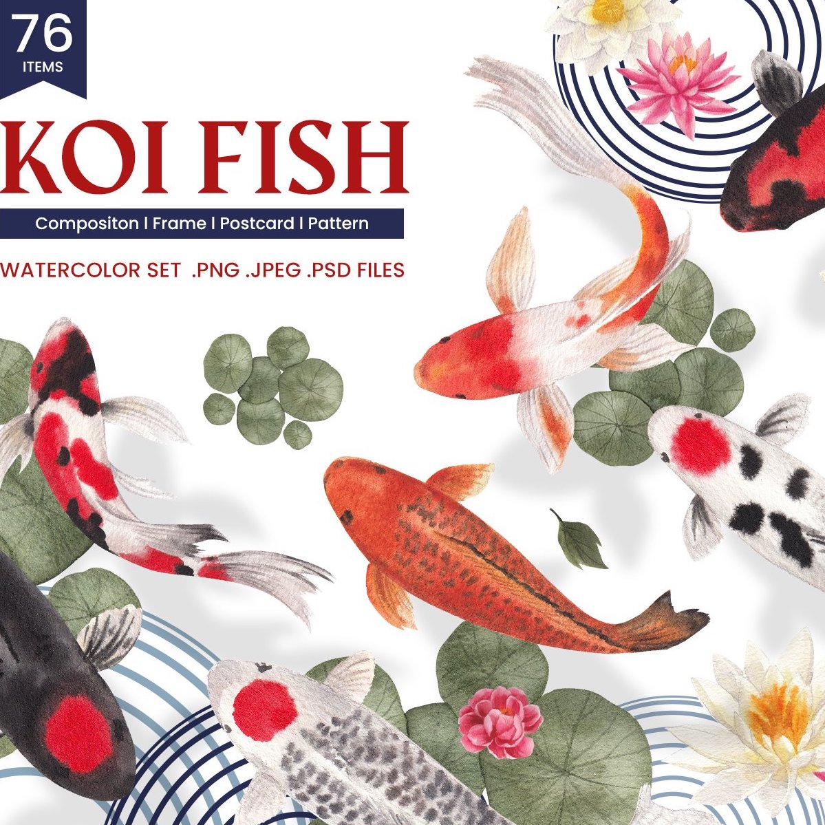 Koi Fishes Watercolor Illustration cover image.