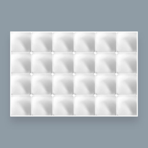 White soft seamless texture in the form of squares on a gray background.