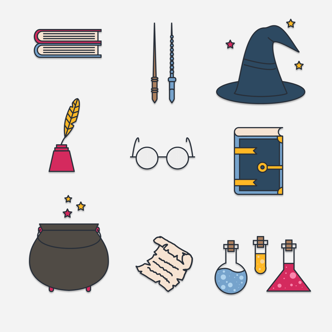 Big Collection of Hogwarts school symbols.