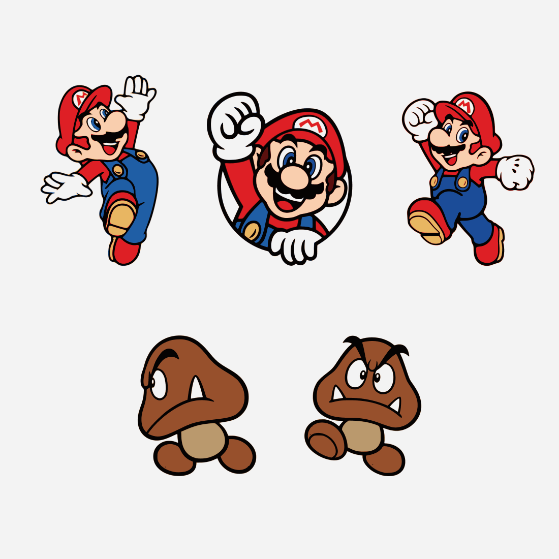 Super funny Mario and brown worms.
