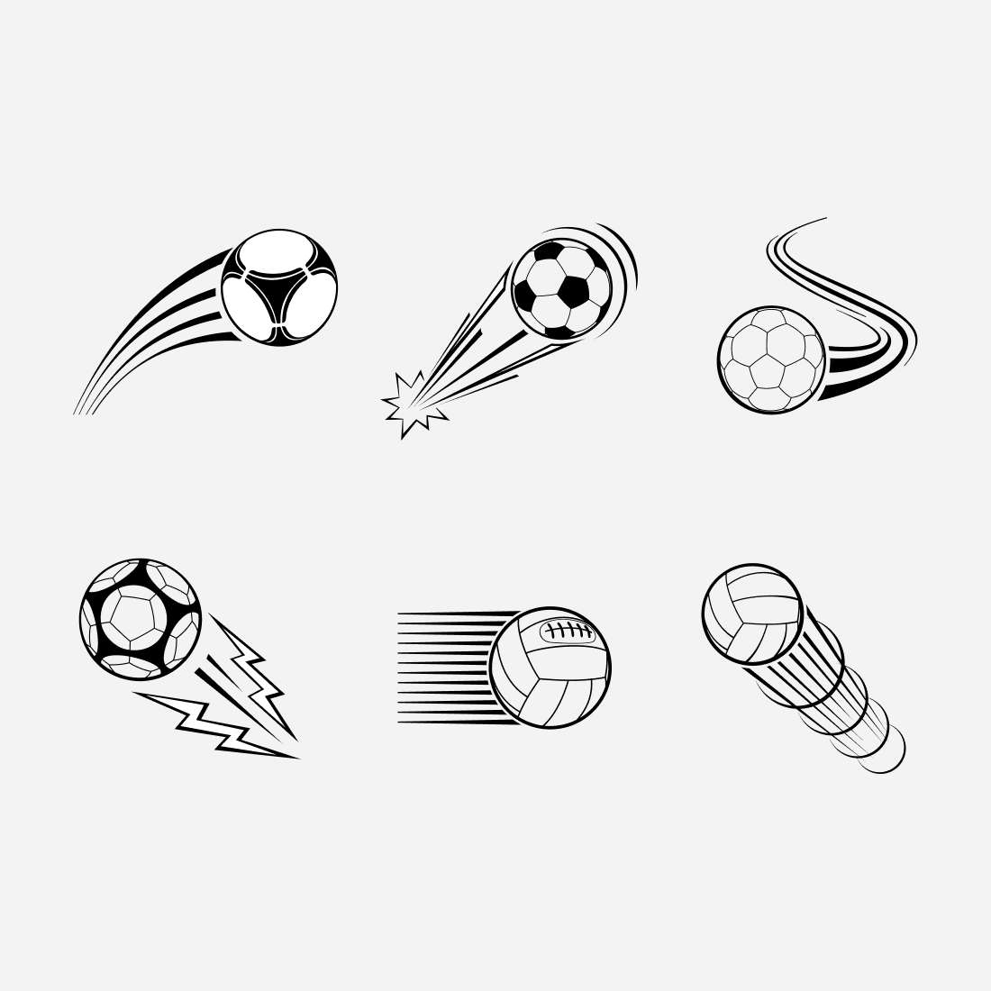 Soccer ball with different design in black and white.