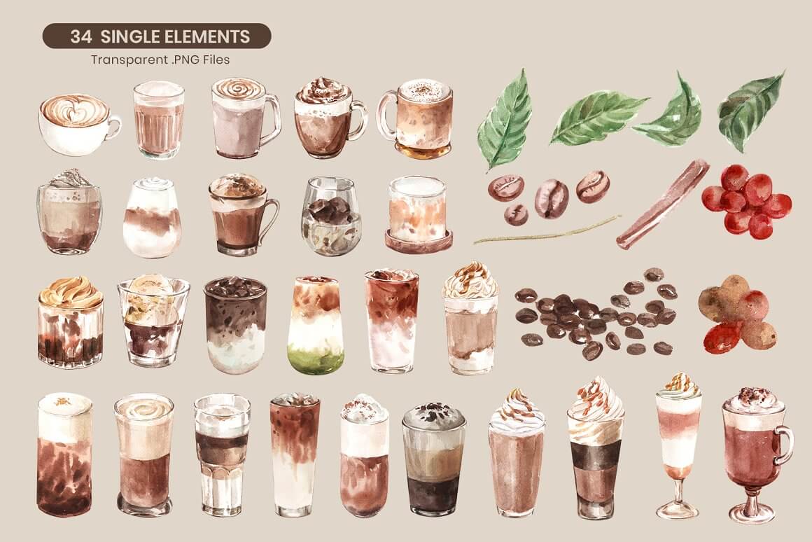 34 Single Elements of Korean Coffee.