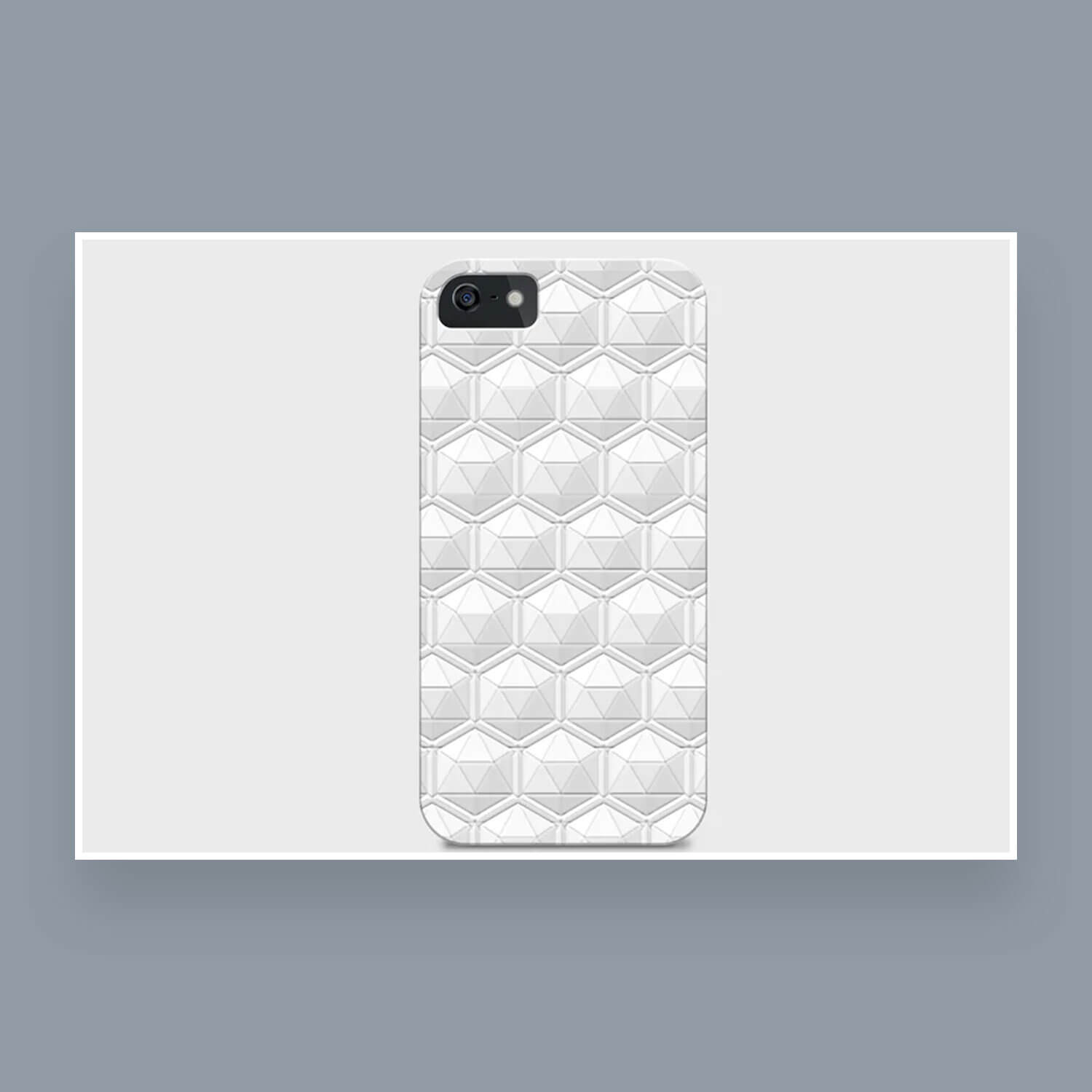 White seamless decorative texture on phone bumper.