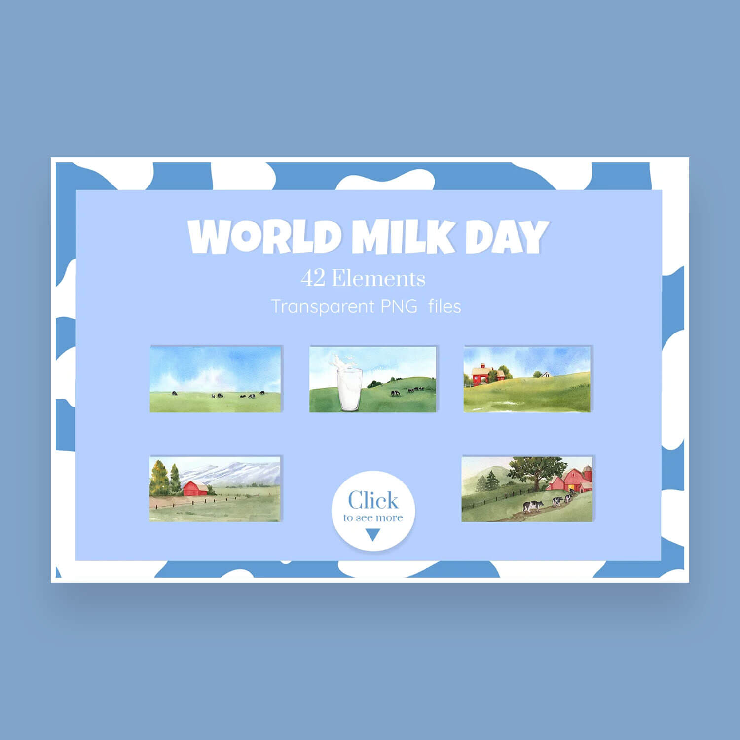 nscription: World Milk Day, 42 Elements Transparent PNG files.