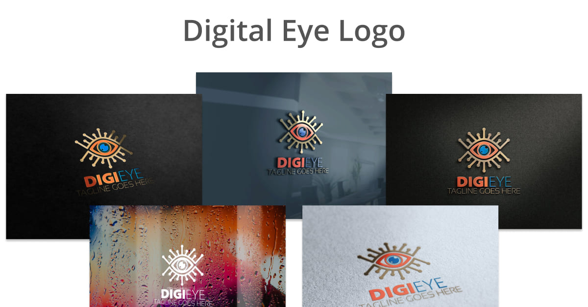 digital eye logo template.