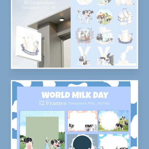 Two Picture for Pinterest: World milk day.