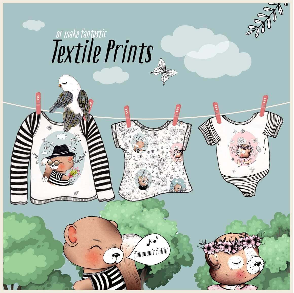 Textile Prints with Squirrel Imagine.