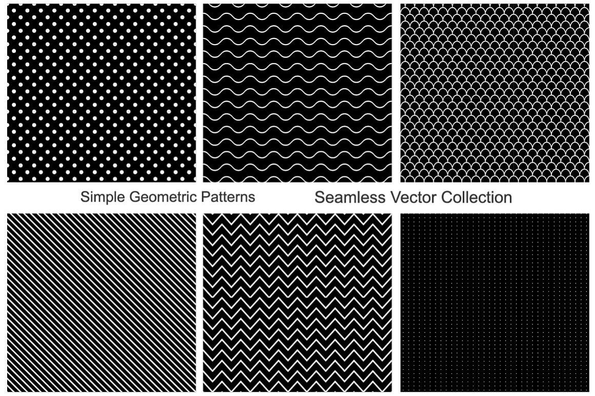 Six Different Seamless Patterns.