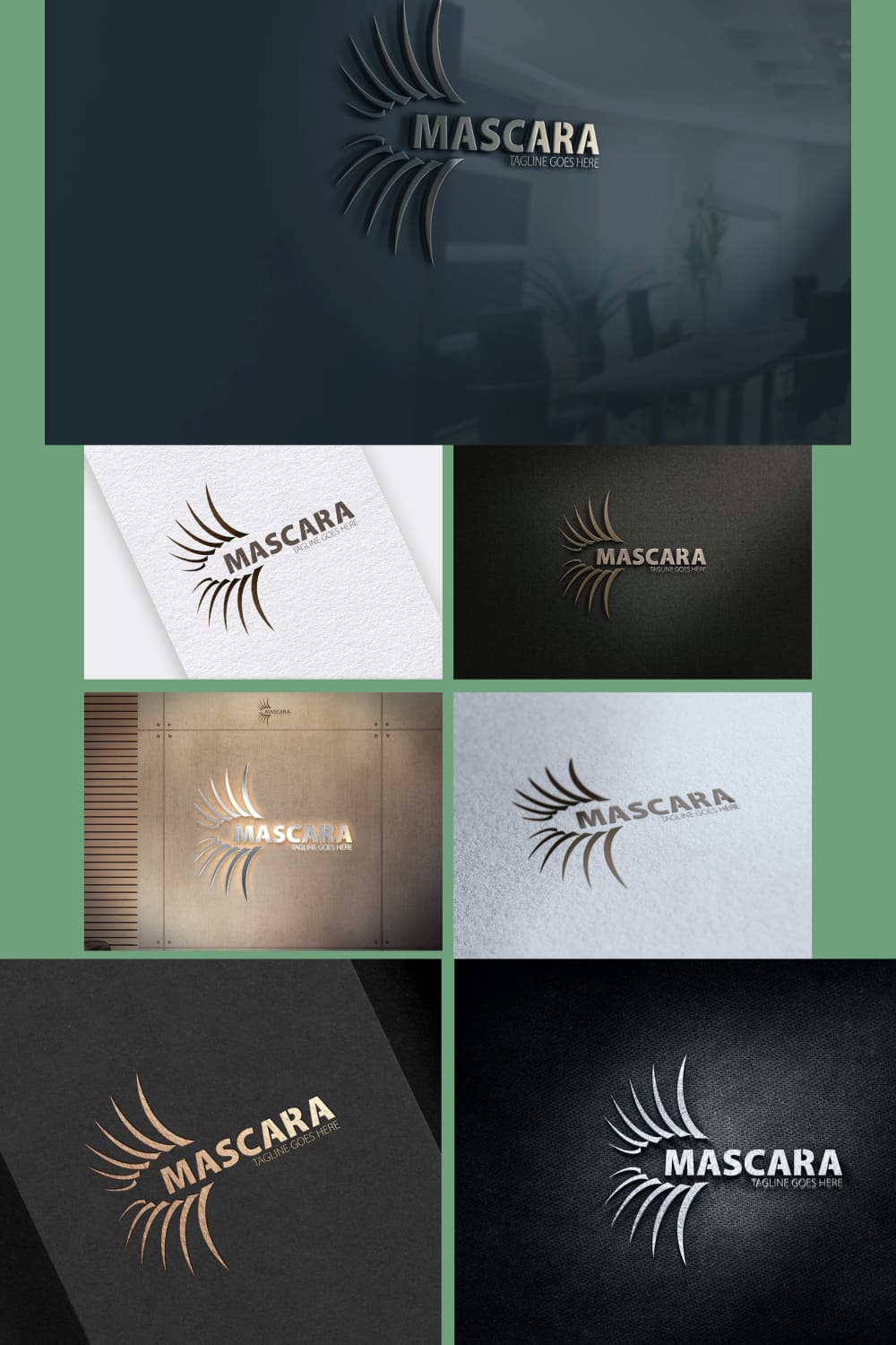 eye mascara logo design template.