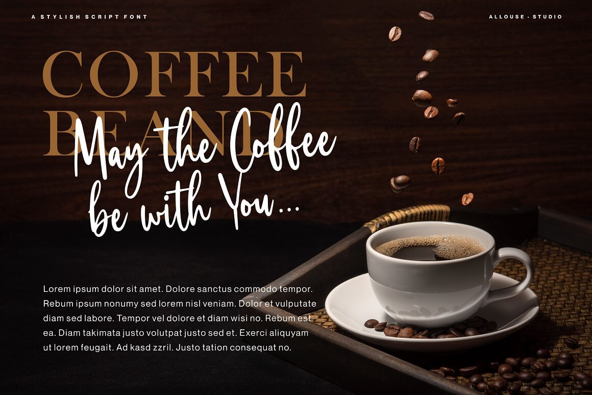 A Stylish Script Font: Coffee be and May the Coffe be with You...