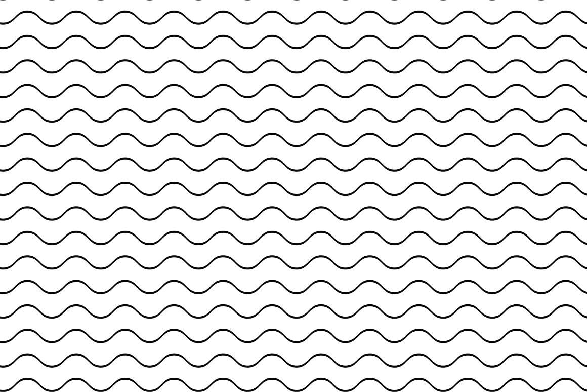 Texture of thin black waves on a white background.