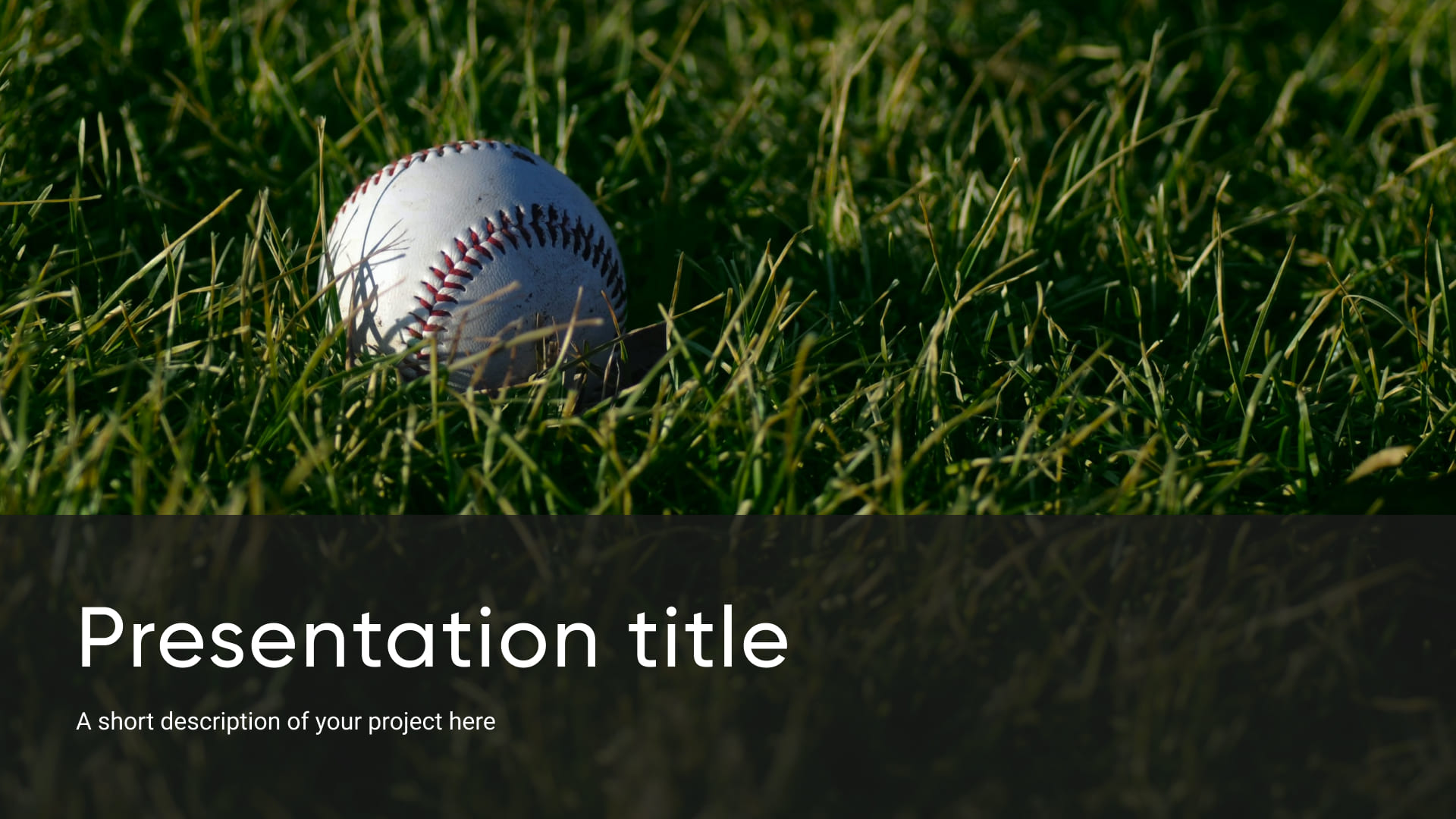 Baseball presentation template cover page.