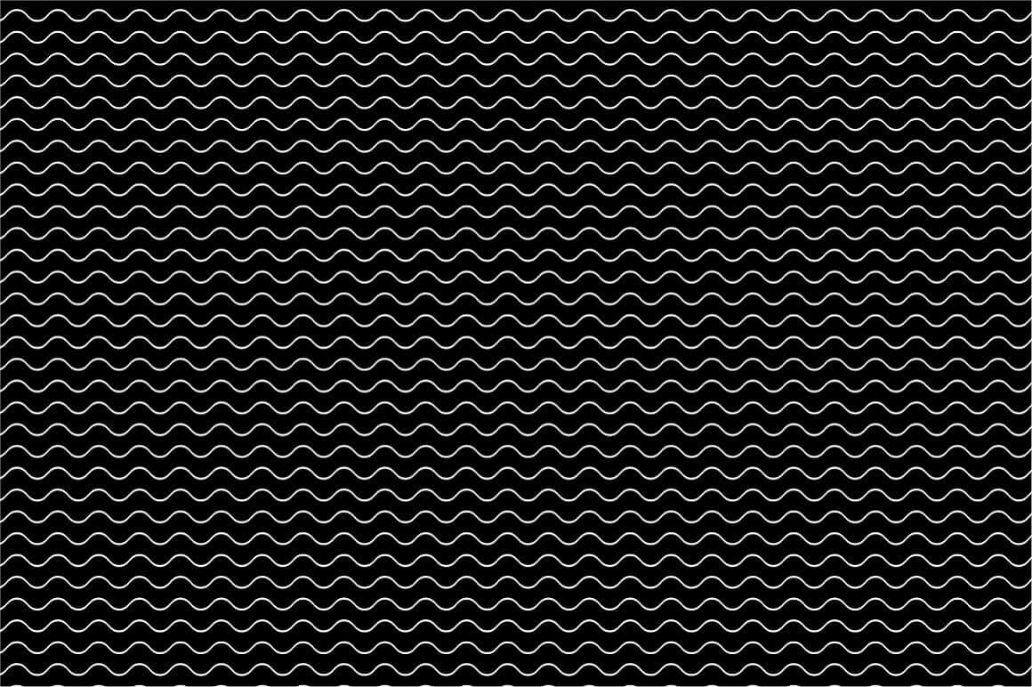 White wavy lines on a black background.