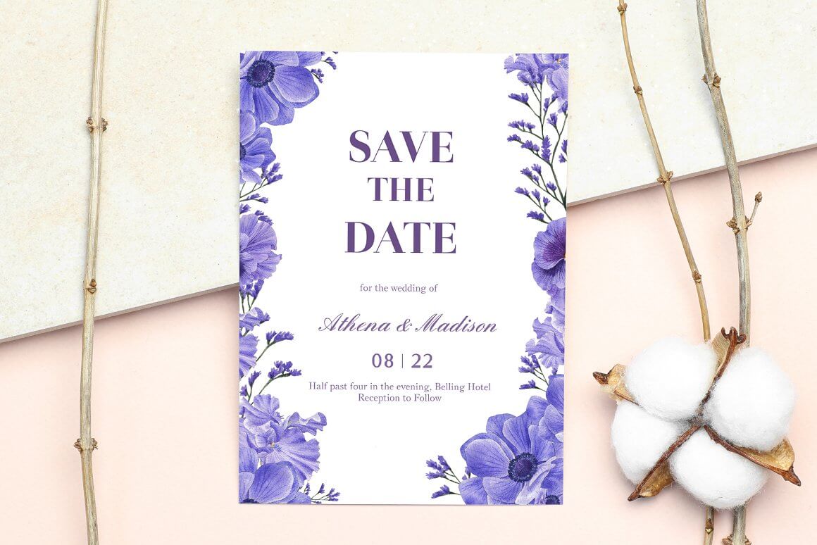 Postcard with the inscription: Save the Date.