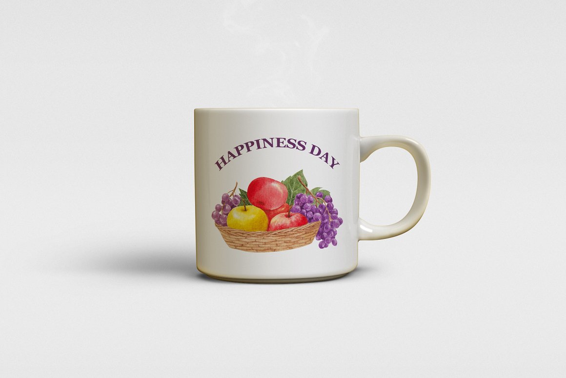 Cup with Still Life and Inscription: Happiness Day.